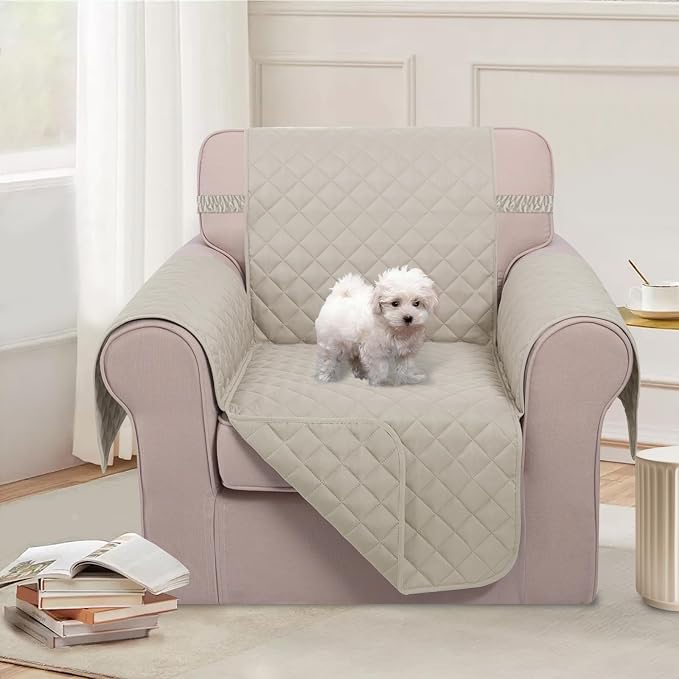 U-NICE HOME Reversible Recliner Chair Covers, Pet Friendly, Elastic Straps - Image 2