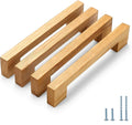 Burlywood Square 7-1/2in 4 pcs Wooden Drawer Pulls Handle pulls for cabinets Kitchen Cabinet Drawer pulls Cabinet Door Pull