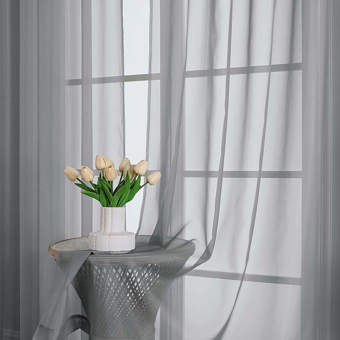 Sheer Grey Curtains 108 Inches Long - Image 6