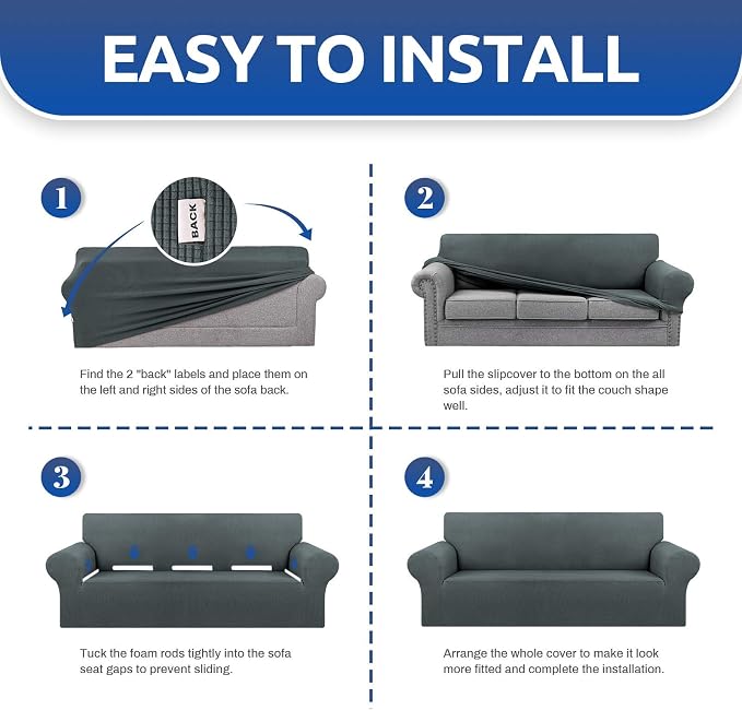 Stretch Chair Sofa Slipcover, Single Couch Cover, Pet Friendly Furniture - Image 4