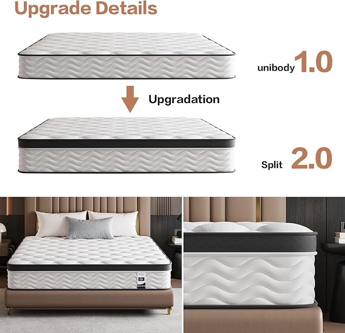 Mattress Twin Size,12 Inch Twin Mattress in a Box,Gel Memory Foam and Pocket Spring Hybrid Mattress,Ideal for All Sleep Positions,CertiPUR-US Certified,Deep Sleep-Medium Firm