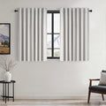Topfinel Grey Beige 45 Inches Long Linen Blackout Curtains Tiers by Topfinel