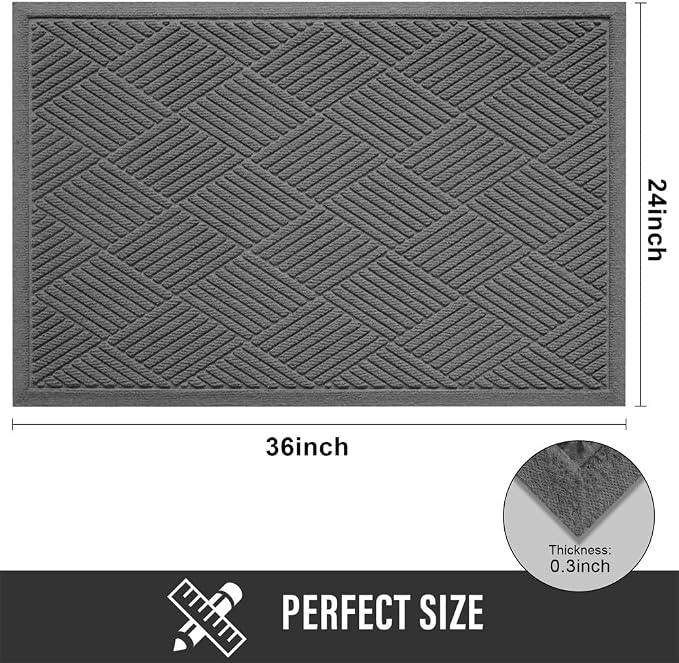 Sturdy Front Door Mat, Absorbent Muddy Dirt Resist Welcome Door Mats Outdoor - Image 2