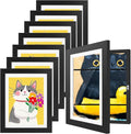 8 Pack Kids Artwork Frames Changeable 8.5 x 11 Inch Children Art Projects Kids Art Frames Front Opening Picture Display Frame, Black