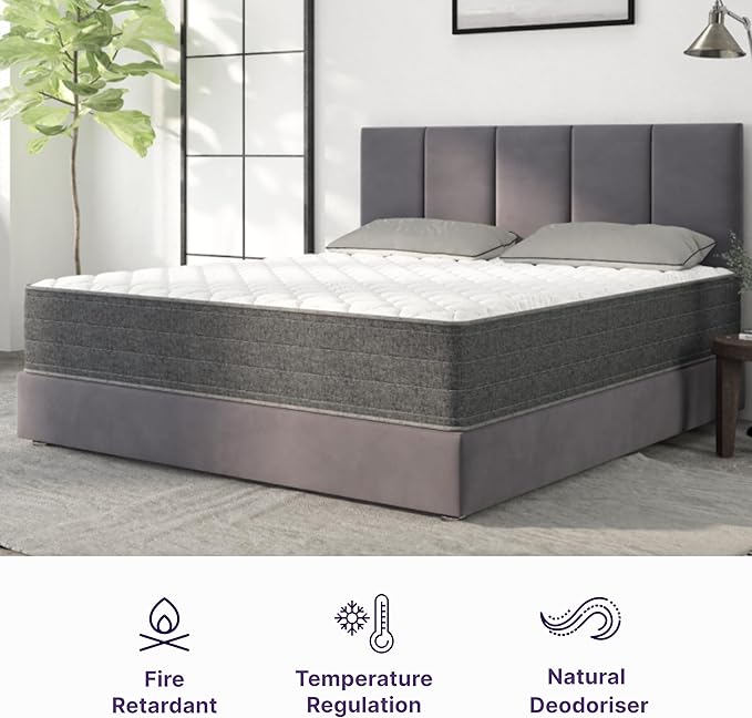 NapQueen King Mattress, 10 Inch Victoria Hybrid Cooling Gel Infused Pocket Spring and Memory Foam Mattress, King Size Mattress Bed in a Box, CertiPUR-US Certified, Fiberglass-Free Mattress