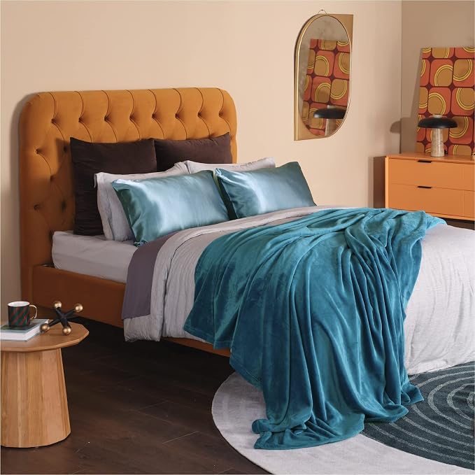 Bedsure GentleSoft Fleece Throw Blanket Teal - Image 5