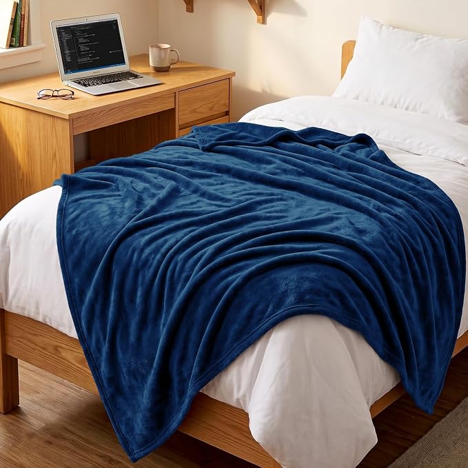 Utopia Bedding Ultra Soft Fleece Bed Blanket Twin XL Size Navy | College Dorm - Image 7