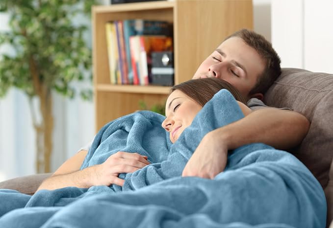 Utopia Bedding Soft Fleece Bed Blanket Twin Size Washed Blue | Microfiber Plush - Image 6