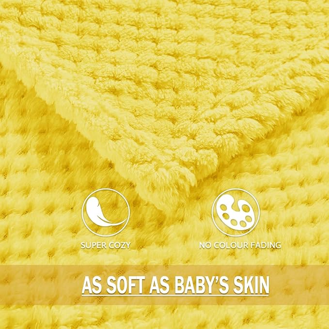 Exclusivo Mezcla Soft Waffle Fleece Bed Blanket Queen Size, Cozy Flannel - Image 8