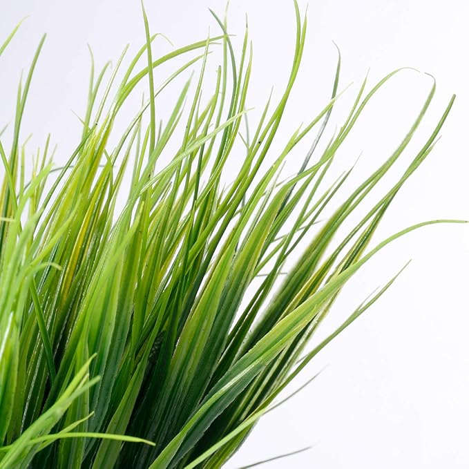30 Bundles Artificial Grasses Outdoor UV Resistant Fake Grasses No Fade Faux Plastic Plants Garden Porch Window Box Decorating…