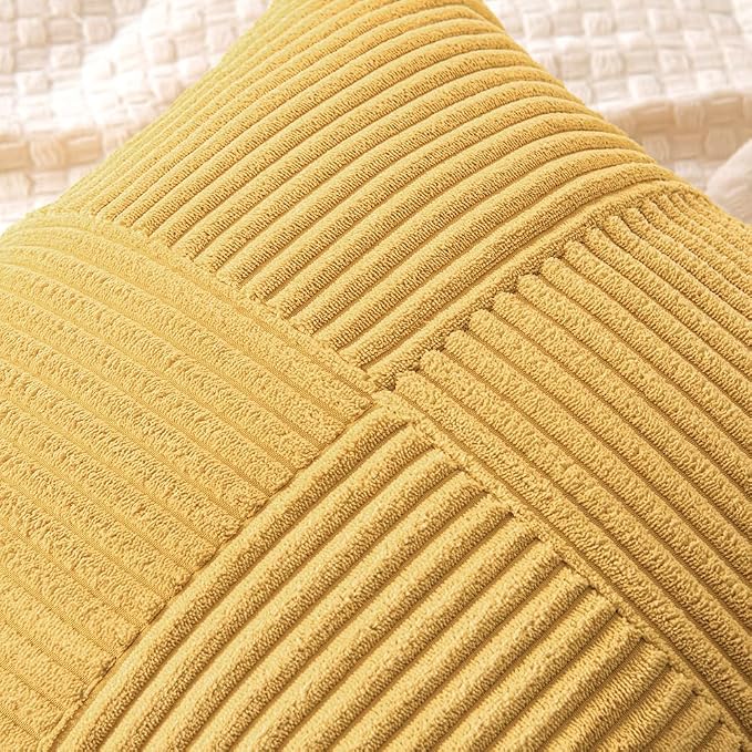 MIULEE Golden Mustard Decorative Throw Pillow Covers - Image 2