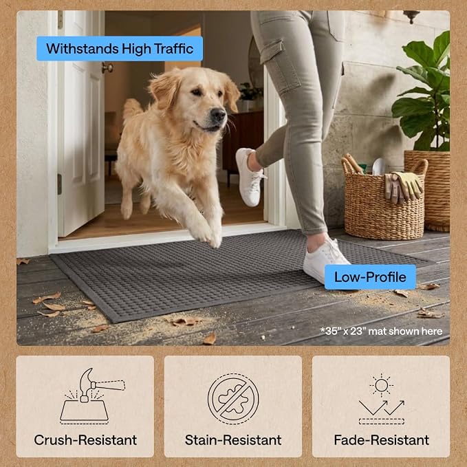 GORILLA GRIP® Ultra Absorbent Front Door Mat Outside Entrance, Traps Dirt and - Image 5