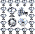 26 pcs Glass Cabinet Knobs Crystal Drawer Pulls Clear 30 mm Diamond for Kitchen, Bathroom Cabinet, Dresser and Cupboard by DeElf