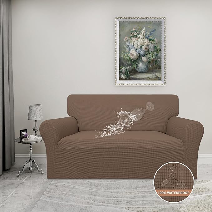 Easy-Going 100% Waterproof Loveseat Couch Cover Stretch Jacquard Sofa Cover | - Image 2
