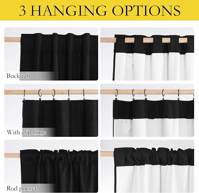 NICETOWN Black out Linen Curtains - Image 6