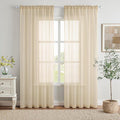 MIULEE 2 Panels Sheer Curtains for Living Room 54 X 96 Inches Cream | Window by MIULEE
