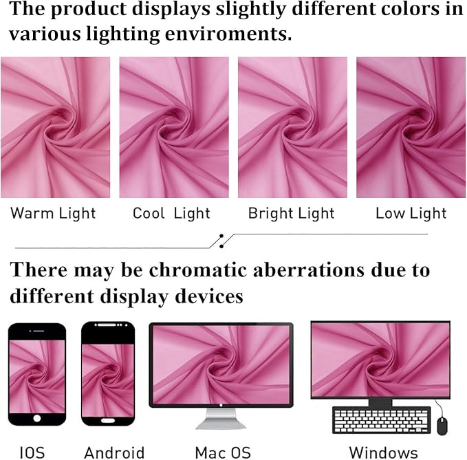 Hot Pink Sheer Curtains for Bedroom 84 Inches Long 2 Panels, Light Filtering - Image 4