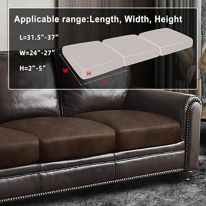 ANARACHON Leather Look Couch Cushion Covers Sofa Seat Slipcovers Sets Couches - Image 3