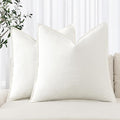 MIULEE Decorative Linen Pillow Covers 20x20 Inch Cream White | Boho Farmhouse​ by MIULEE