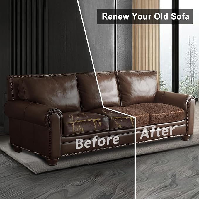 ANARACHON Leather Look Couch Cushion Covers Sofa Seat Slipcovers Sets Couches - Image 7