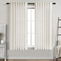 Cream Linen Curtains 58 Inch Length by Nanspring