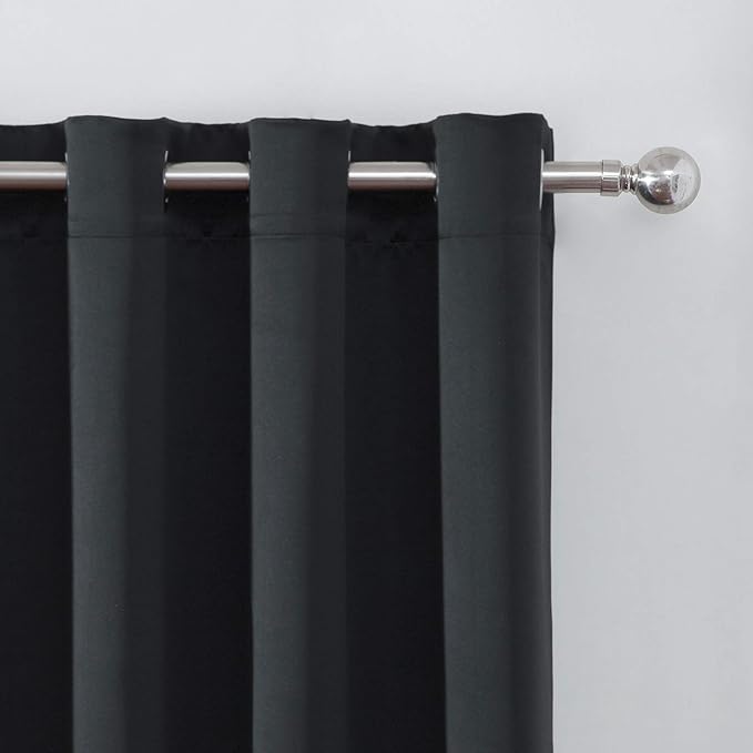 Black Thermal Blackout Curtains/52 x 45 Inch/Set of 2 Panels Room Darkening - Image 7