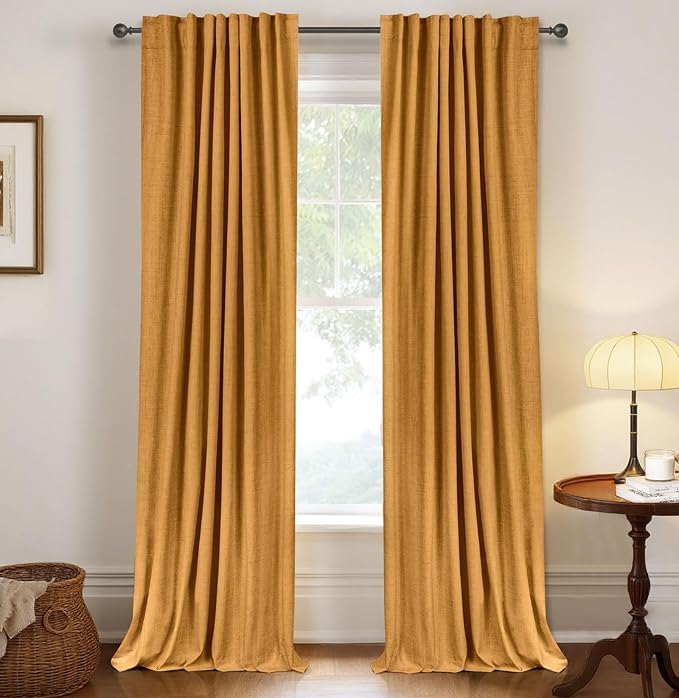 Faux Linen Total Blackout Curtains by 100BlackoutShield