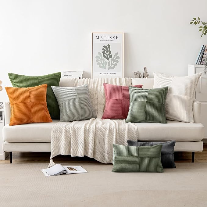 MIULEE Light Olive Green Decorative Throw Pillow Covers - Image 5