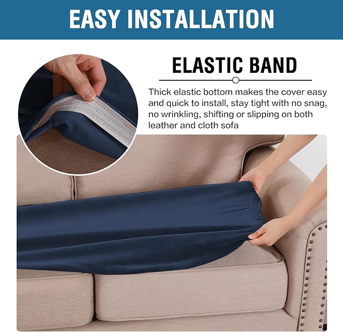 H.VERSAILTEX Velvet Stretch Individual Couch Cushion Cover Plush Cushion - Image 4