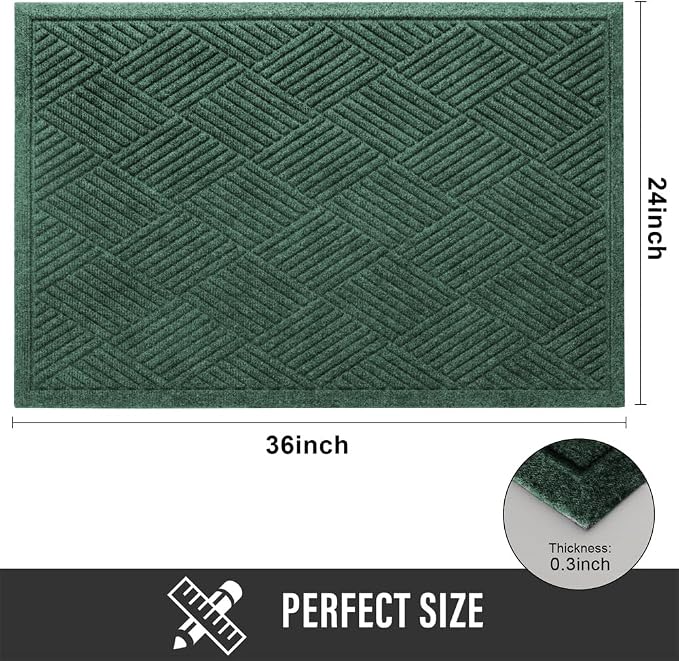 Sturdy Front Door Mat, Absorbent Muddy Dirt Resist Welcome Door Mats Outdoor - Image 2