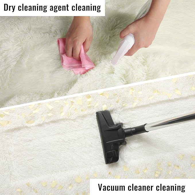 Fluffy Shag Area Rugs for Bedroom Living Room, Cream White Super Soft Fuzzy - Image 8