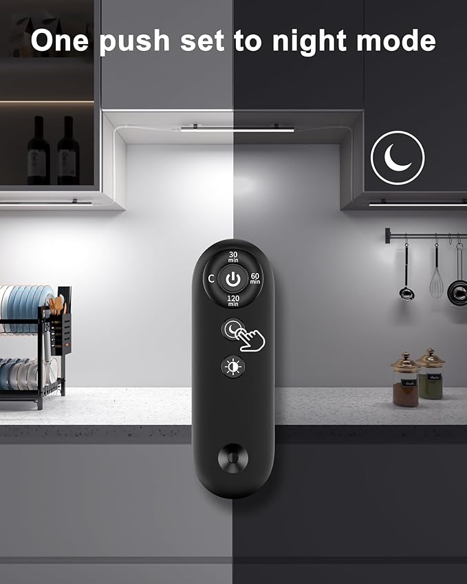 Remote Control Under Cabinet Led Light Plug in, Dimmable Daylight White 4500K, 6 Pack 12 inch Linkable Led Under Counter Lights for Kitchen Upgrade ETL Listed Plug 24V, UNO-LK 4500K