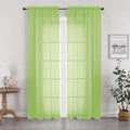 Lime Sheer Curtains 84 Inches Long by OWENIE