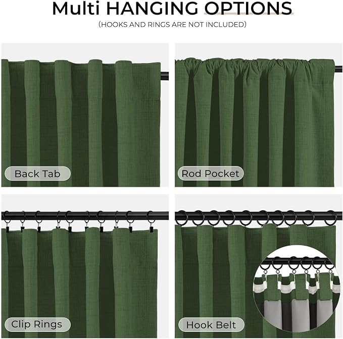 INOVADAY 100% Blackout Linen Curtains - Image 3