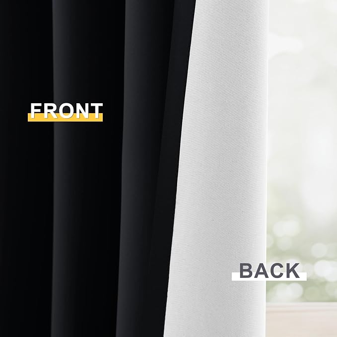 Yakamok Black 100% Blackout Curtains 84 Inches Long - Image 6