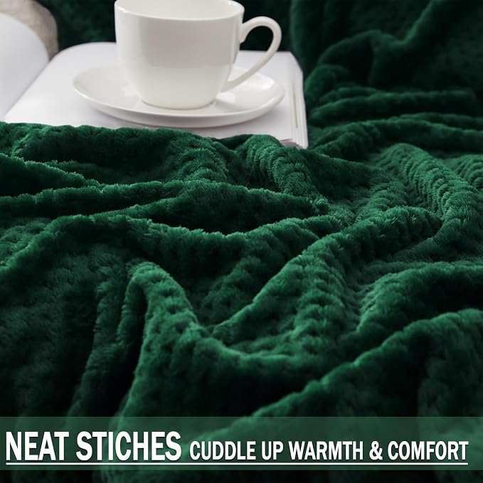 Exclusivo Mezcla Soft Waffle Fleece Bed Blanket King Size, Cozy Flannel - Image 6
