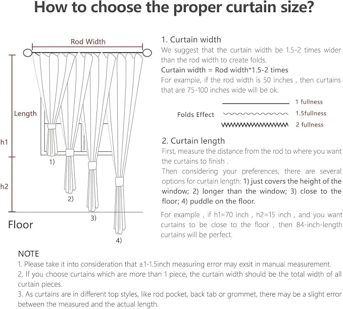 Joydeco Linen Curtains 108 Inch Length 2 Panels Set, Light Filtering Curtains - Image 9