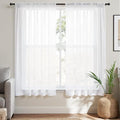 MIULEE Short White Sheer Curtains 45 Inches Long, 54 X 45 Inches, 2 Panels | by MIULEE