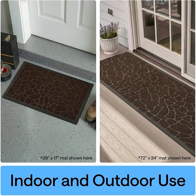 GORILLA GRIP 100% Waterproof All-Season WeatherMAX Doormat, US Designed Natural - Image 9
