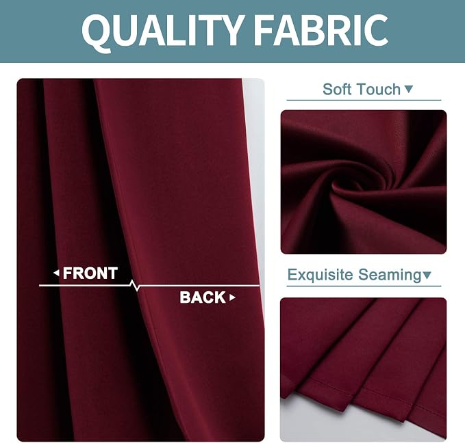 ChrisDowa Blackout Curtains for Bedroom and Living Room 108 Inches Long | 2 - Image 3