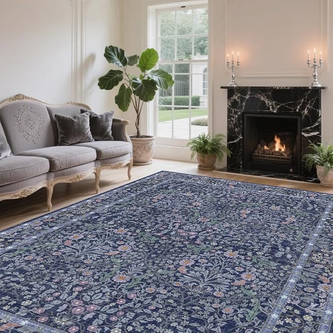 8x10 Washable Area Rugs for Living Room, Stain Resistant Vintage Rugs for - Image 4