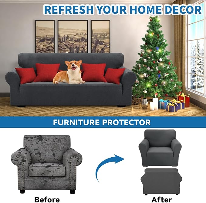 XINEAGE 2026 New Stretch Armchair Covers 1 Piece Chair Slipcovers Chair - Image 4