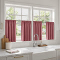 MIULEE 4-Panel 36 Inch Blackout Kitchen Tier Curtains Over Sink Dusty Rose | by MIULEE