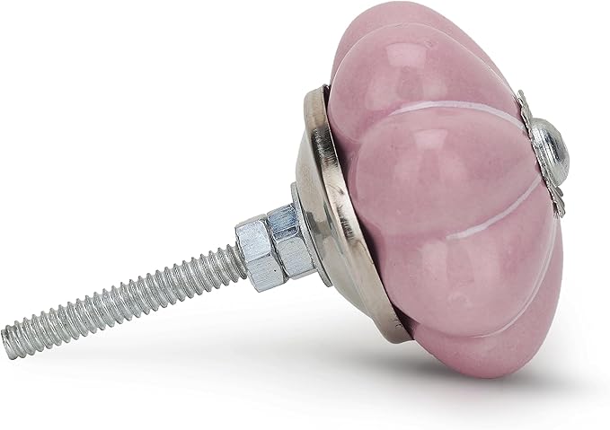 Knobs for Cabinets and Drawers Pink Assorted Knobs Vintage Ceramic Door Knobs Colorful Kitchen Furniture Pull Handles Cabinets Cupboard for Wardrobe Home Interior Décor - Pack of 6