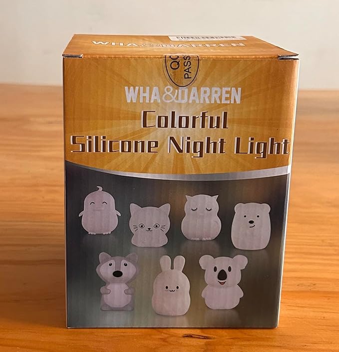 WHA&DARREN Large Owl Night Light for Kids,Cute Baby Night Light, Silicone Bedside Lamp, Sleep Lights, Eye Caring, Adjustable Brightness & Color, Time Setting, Touch+Remote Control