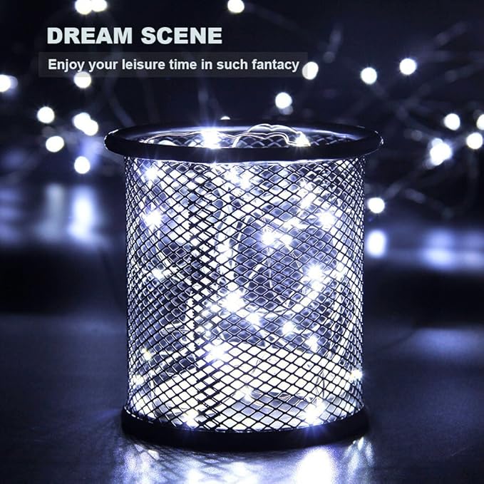 YKB 6 PCS LED Starry String Lights with 20 Mini LEDs on 3.3FT/1M Copper Wire, Fairy Lights Powered by 2xCR2032(Incl) Batteries, for Wedding Table Holiday Halloween Christmas Decorations, Cool White