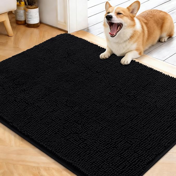 OLANLY Dog Door Mat for Muddy Paws 40x32, Super Absorbent Chenille Mud Mat | by OLANLY
