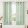 Sheer Linen Curtains 63 Inch for Bedroom, Light Filtering Neutral Semi Sheer by LAMIT