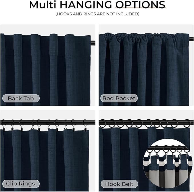INOVADAY 100% Blackout Linen Curtains - Image 3