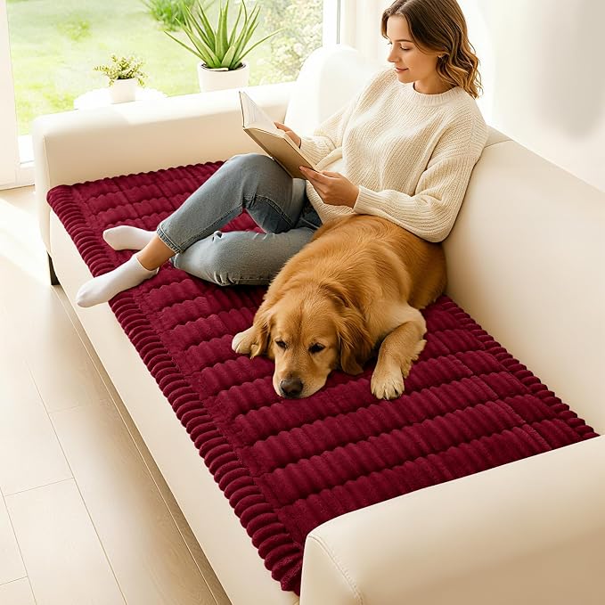 Couch Cover for Dogs, Washable Non Slip Plush Flannel Sofa Protector | Thick - Image 2